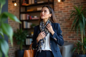 Femme élégante dans un appartement urbain moderne