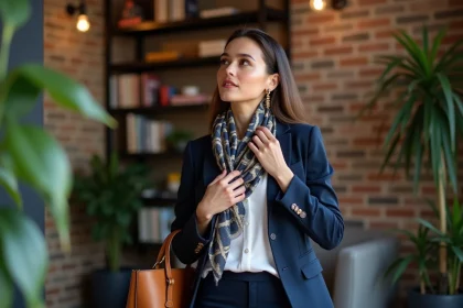 Femme &eacute;l&eacute;gante dans un appartement urbain moderne