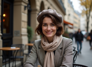 Chapeaux pour femmes aux cheveux courts : les astuces et conseils tendance Femme élégante en beret et blazer à Paris en automne