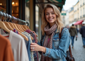 Paris : Shopping économique dans la capitale de la mode ! Jeune femme souriante dans une boutique parisienne