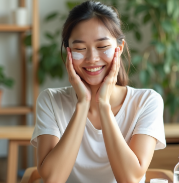 Hydratation visage : astuces pour une peau bien hydratée naturellement Jeune femme appliquant une creme naturelle sur le visage