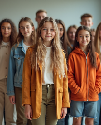Groupe de jeunes modèles dans un backstage lumineux