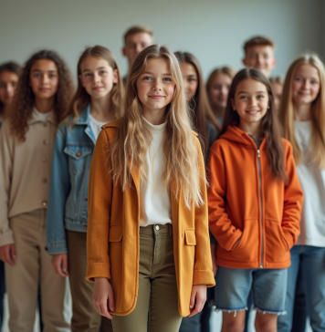 Groupe de jeunes modèles dans un backstage lumineux
