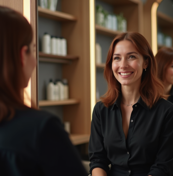 Coiffeur visagiste : les avantages et secrets de cette expertise ! Femme souriante dans un salon de coiffure moderne